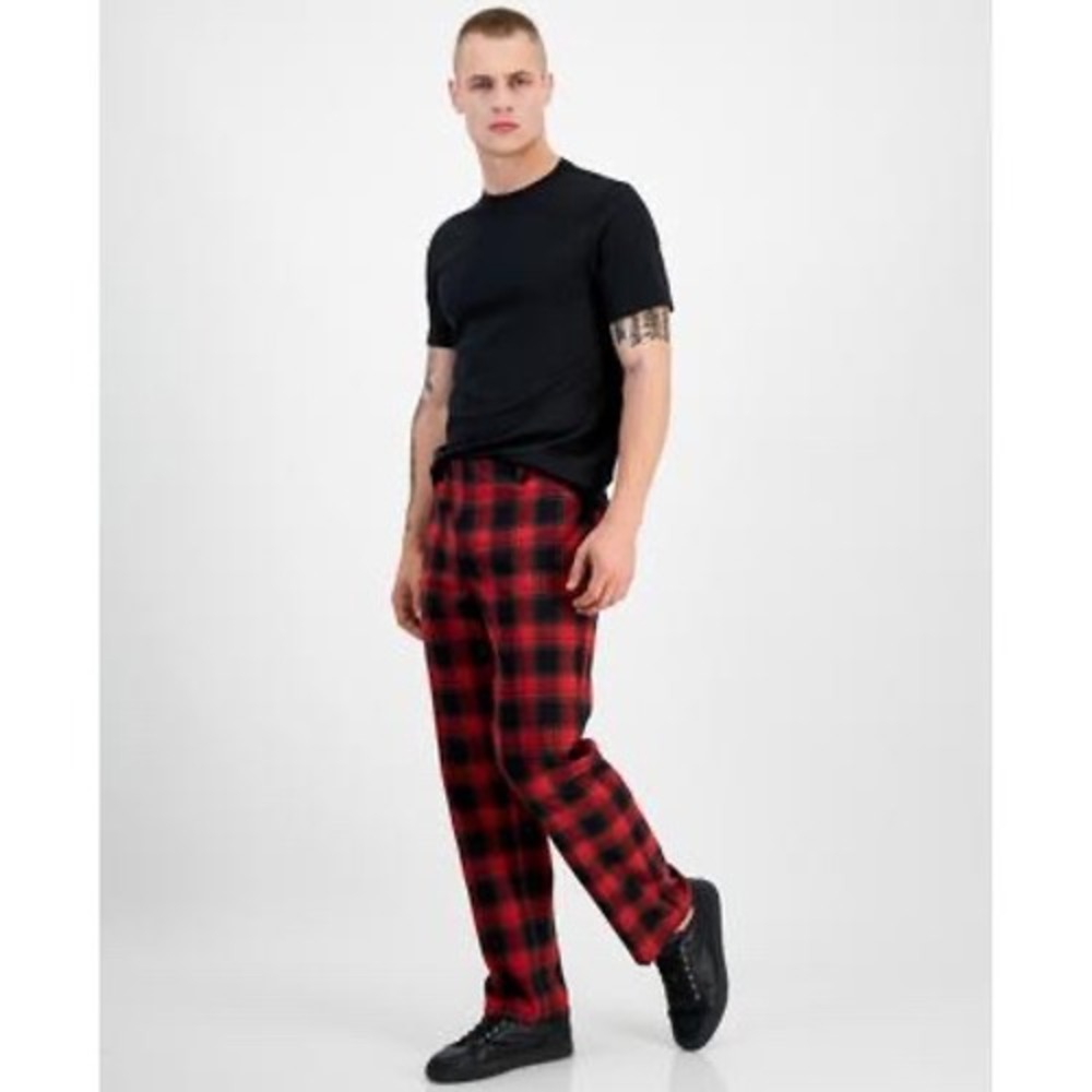 INC Mens Slim Fit Plaid Suit Pants Size 29